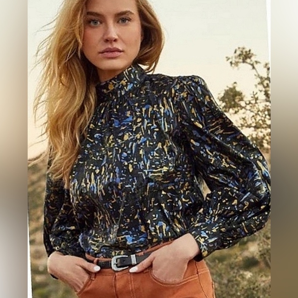Hunter Bell Lovett Balloon Sleeve Blouse